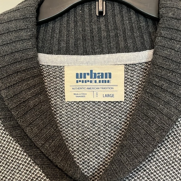 Urban Pipeline Cardigan Mens XL Button Up Sweater Grey Grunge Kurt Cobain - Picture 2 of 5